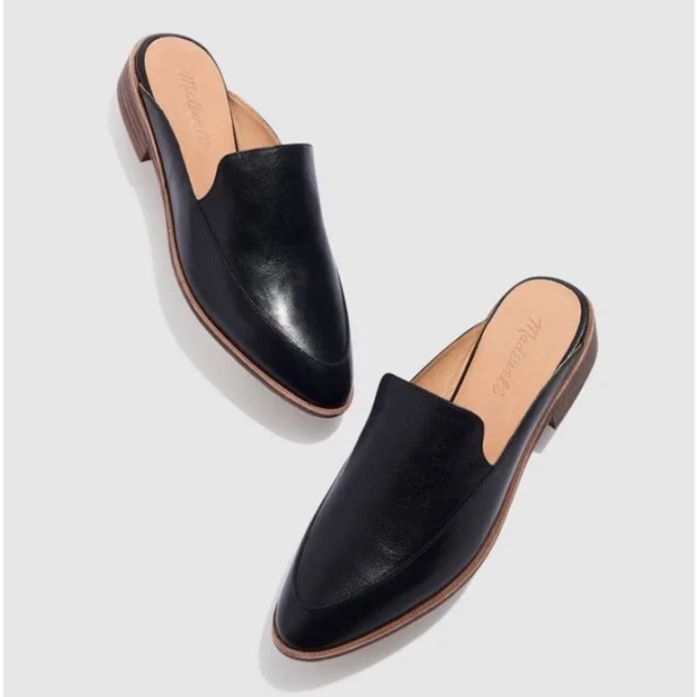 Madewell Frances Skimmer Mule in Black Leather